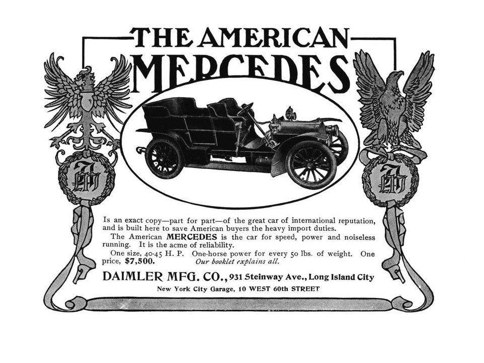 Автомобильная брошюра Мерседес 1905 года