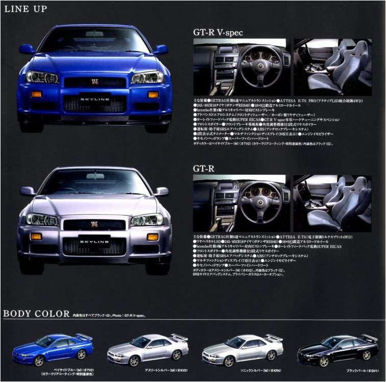 nissan skyline r34 brochure