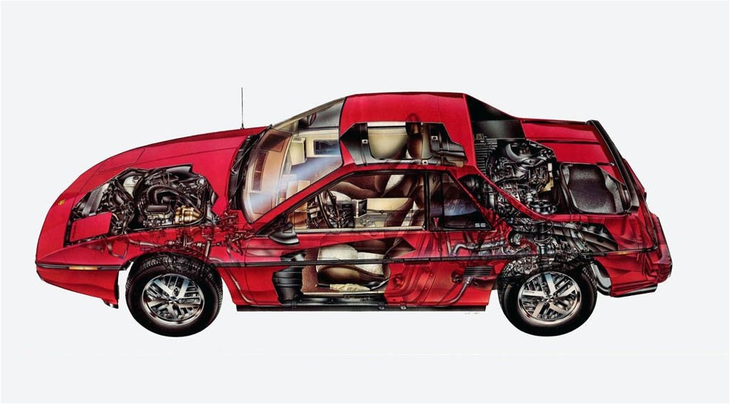 Pontiac Fiero cutaway