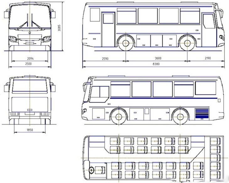 КаВЗ 4235 габариты